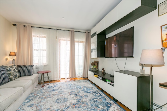 108-27 63rd Ave Unit 4B, Forest Hills, NY 11375 - living room with a baseboard heating unit and light wood-type flooring