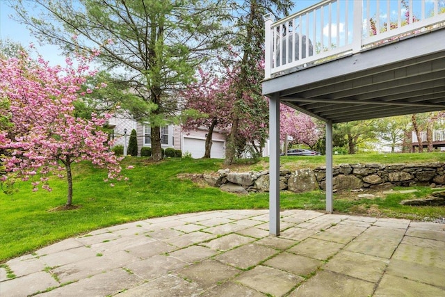 view of patio featuring a deck