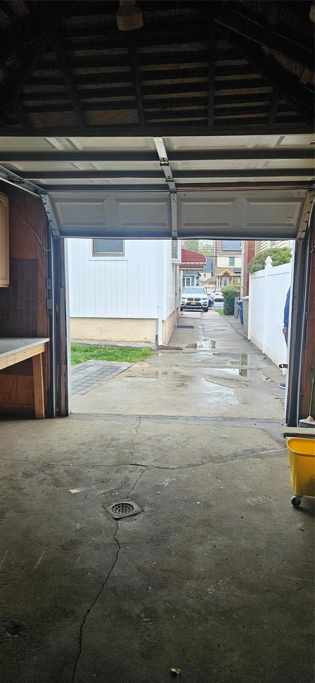 view of garage
