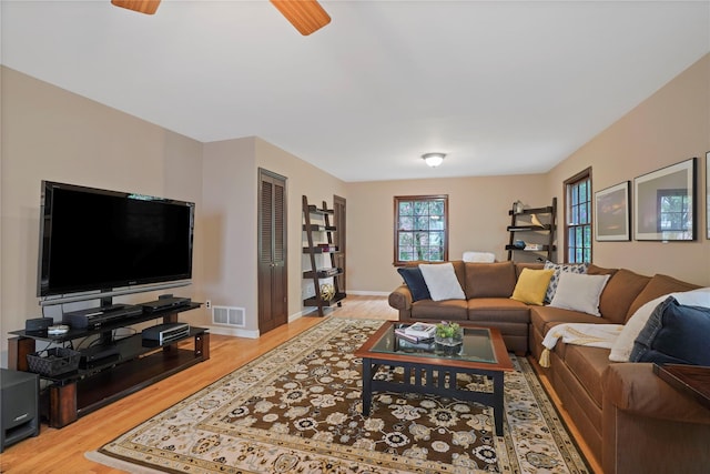 23 Hilldale Rd, Dobbs Ferry, NY 10522 - living area with wood finished floors, ceiling fan, and baseboards