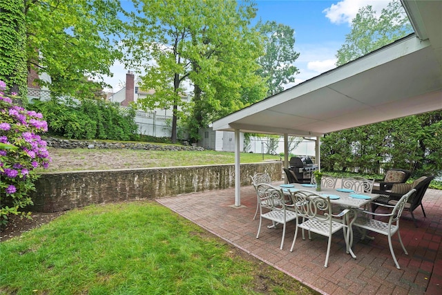 23 Hilldale Rd, Dobbs Ferry, NY 10522 - view of patio featuring outdoor dining area and grilling area