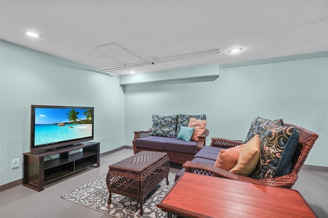 2 Jean Way, Purdys, NY 10578 - living area featuring attic access, recessed lighting, and baseboards