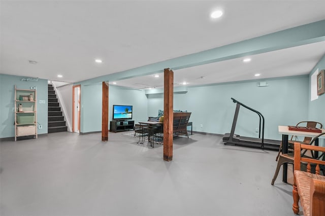 2 Jean Way, Purdys, NY 10578 - finished below grade area featuring stairs, recessed lighting, and baseboards