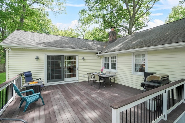 2 Jean Way, Purdys, NY 10578 - deck featuring an outdoor fire pit, outdoor dining space, and grilling area