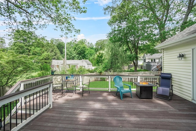 2 Jean Way, Purdys, NY 10578 - wooden deck with an outdoor fire pit