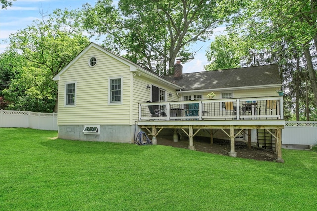 2 Jean Way, Purdys, NY 10578 - rear view of house featuring a wooden deck and a chimney