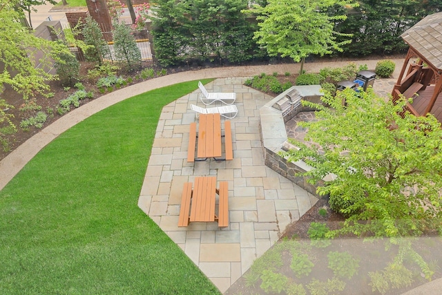 view of yard with a patio area