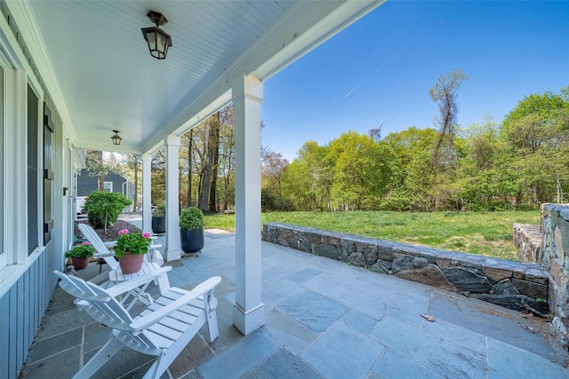 view of patio with a porch