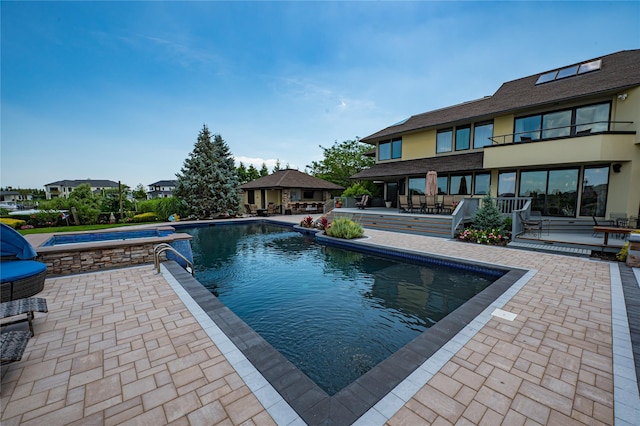 136 The Helm, East Islip, NY 11730 - swimming pool featuring a hot tub, a patio, and a gazebo