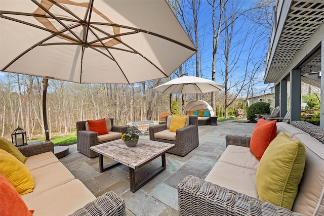 8 Richard Somers Rd, Granite Springs, NY 10527 - view of patio with an outdoor living space