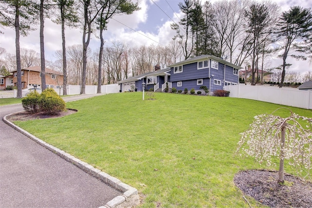 view of yard with fence