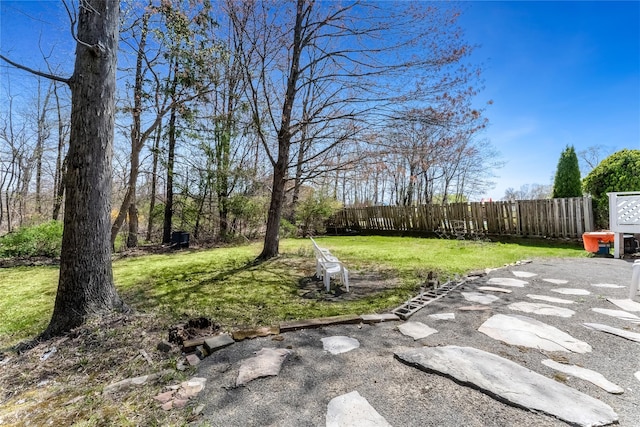 view of yard with fence
