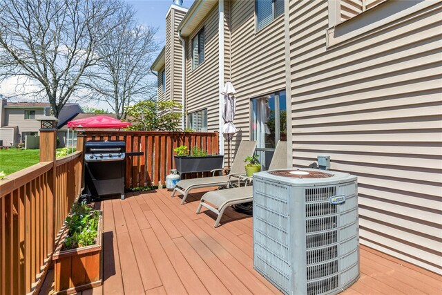 wooden terrace with central AC