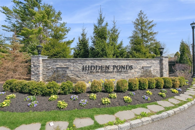 view of community sign