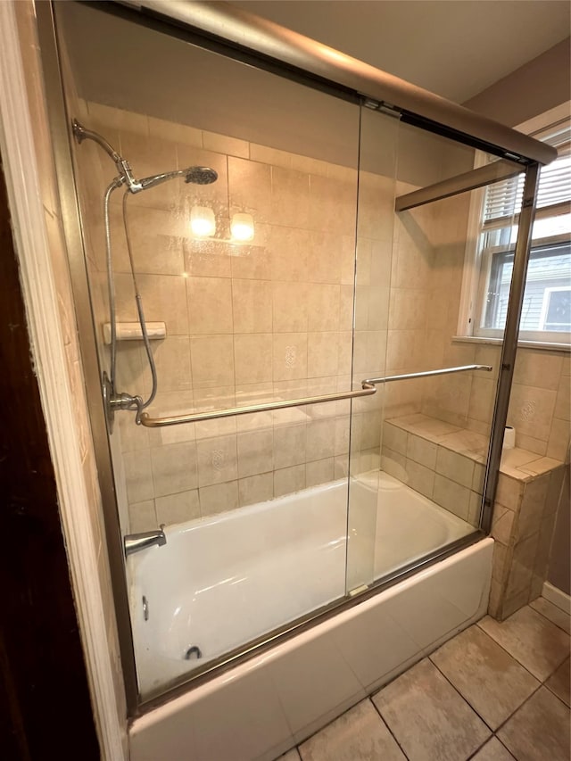 57 Prince St, Middletown, NY 10940 - full bathroom with tile patterned flooring and combined bath / shower with glass door