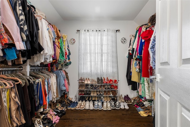 spacious closet featuring wood finished floors