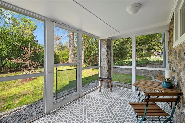 view of sunroom