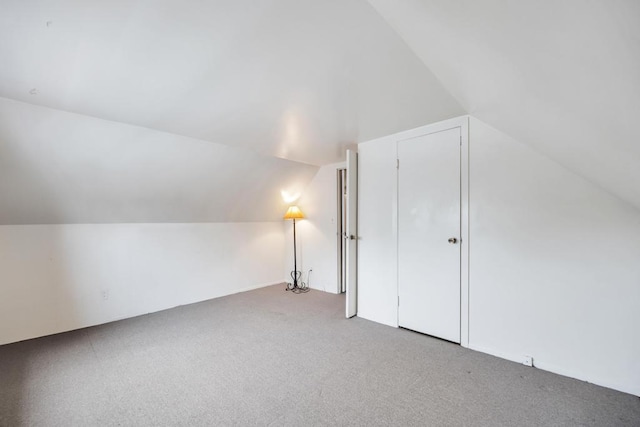 additional living space with carpet and lofted ceiling