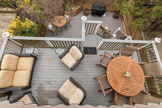 wooden deck featuring stairway
