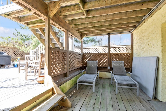deck with stairway