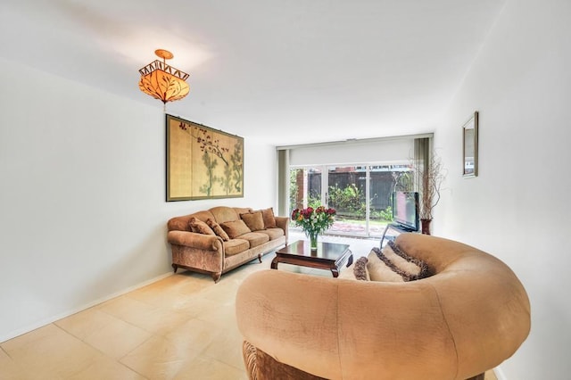 living room with baseboards