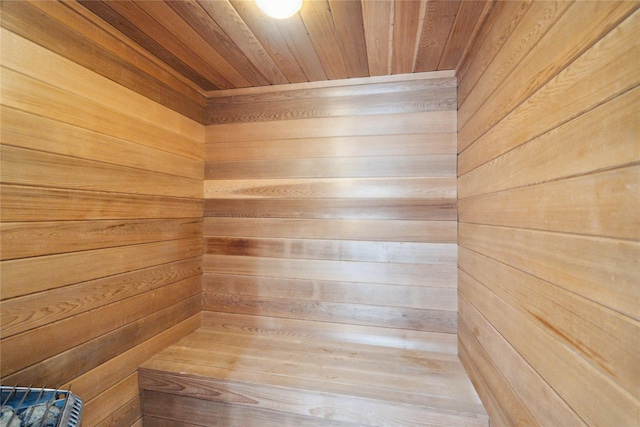 80 Valentines Ln, Old Brookville, NY 11545 - sauna with wood walls and wooden ceiling