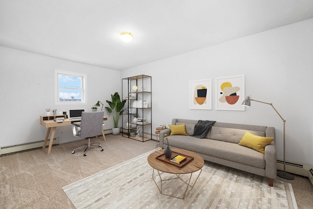 office space with carpet flooring
