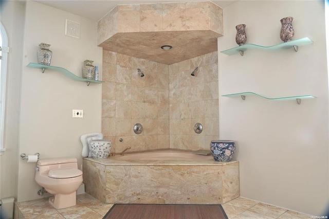 3 Beech Court Cir, College Point, NY 11356 - full bath with visible vents, tile patterned floors, toilet, and shower / washtub combination