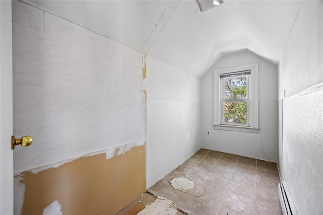 47-18 163rd St, Flushing, NY 11358 - bonus room featuring a baseboard heating unit and vaulted ceiling