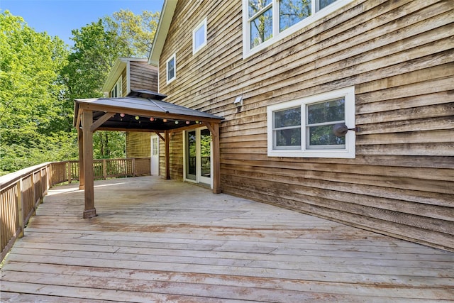 deck featuring a gazebo