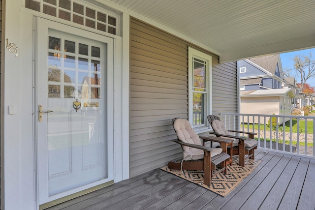 deck with a porch