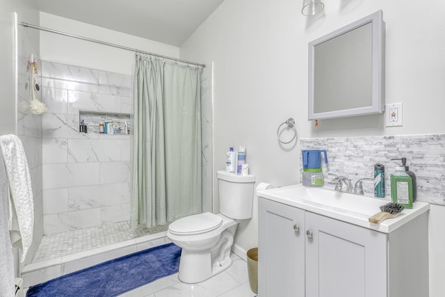 121 Thiells Rd, Stony Point, NY 10980 - full bathroom with toilet, tiled shower, marble finish floor, and vanity