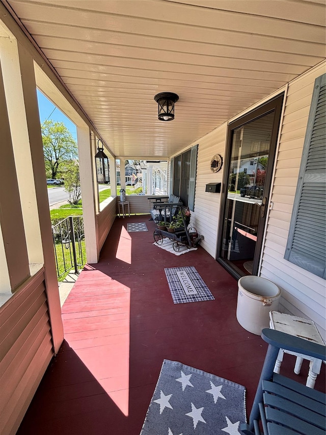 view of patio featuring covered porch