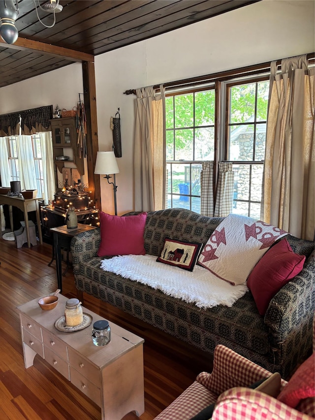 living room with hardwood / wood-style floors