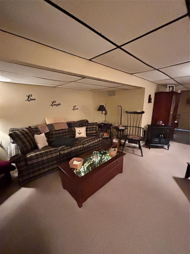 living room featuring carpet floors