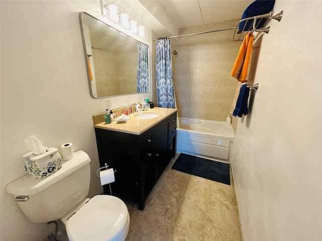 136 Bch 117th St Unit 410, Rockaway Park, NY 11694 - bathroom with toilet, shower / bathtub combination with curtain, and vanity
