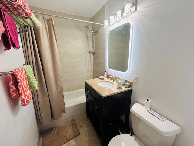 136 Bch 117th St Unit 410, Rockaway Park, NY 11694 - bathroom featuring toilet, shower / bathtub combination with curtain, and vanity