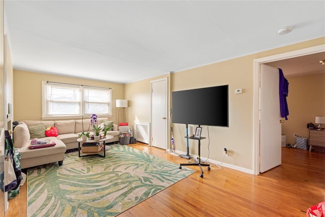 487 Emerson Pl, Valley Stream, NY 11580 - living area with baseboards and wood finished floors