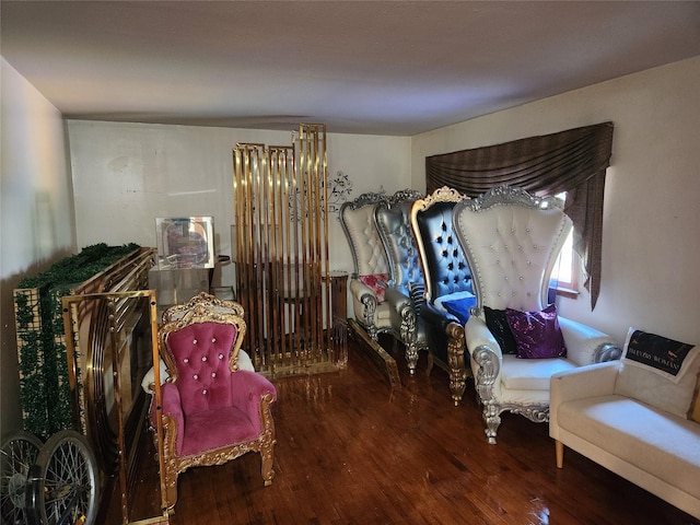 living area with wood finished floors