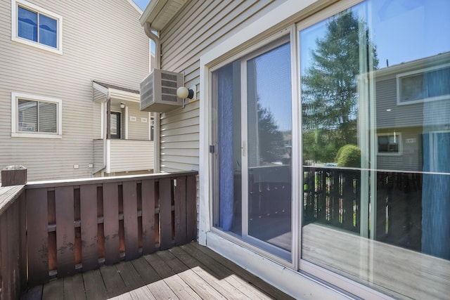 deck featuring ac unit