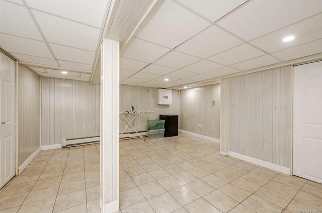 33 Alden Park Unit 33, Bronx, NY 10465 - finished basement with light tile patterned floors, baseboards, and a drop ceiling