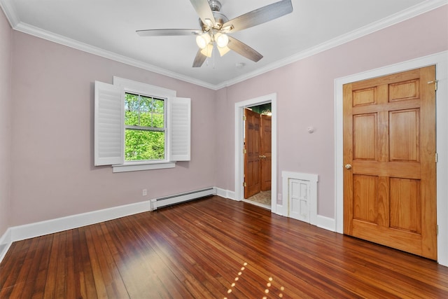 15 Elmore Ave, Croton-On-Hudson, NY 10520 - unfurnished room with baseboards, ceiling fan, a baseboard radiator, and wood-type flooring