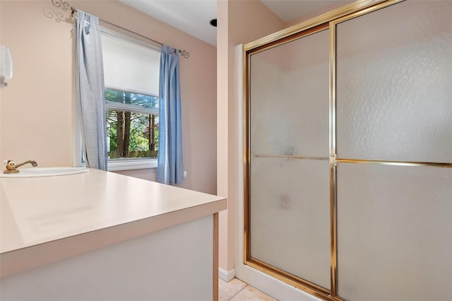 2 Heather Dr, Remsenburg, NY 11960 - bathroom with a shower with door and tile patterned floors