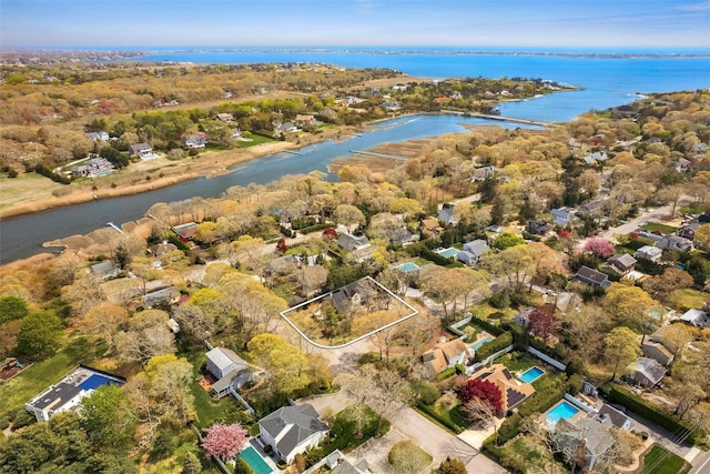 2 Heather Dr, Remsenburg, NY 11960 - bird's eye view with a water view and a residential view