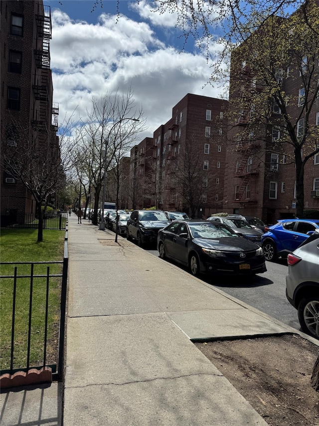 view of road with sidewalks