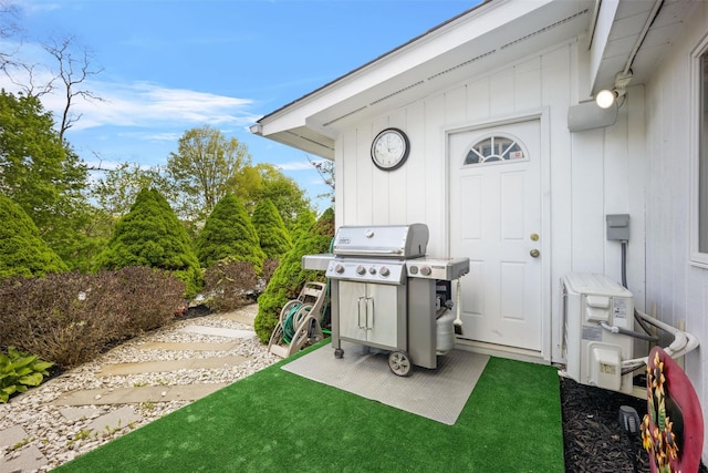 view of patio featuring area for grilling