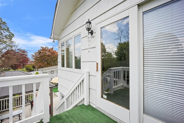 balcony with stairs