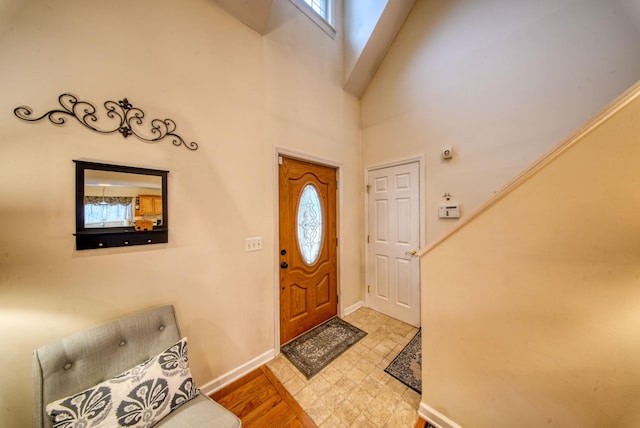 83 Split Rock Dr, Barryville, NY 12719 - foyer with plenty of natural light, baseboards, and a towering ceiling