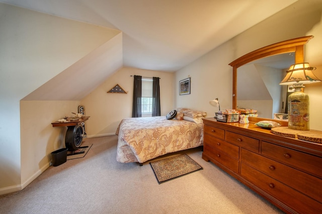 83 Split Rock Dr, Barryville, NY 12719 - bedroom with baseboards, light colored carpet, and lofted ceiling