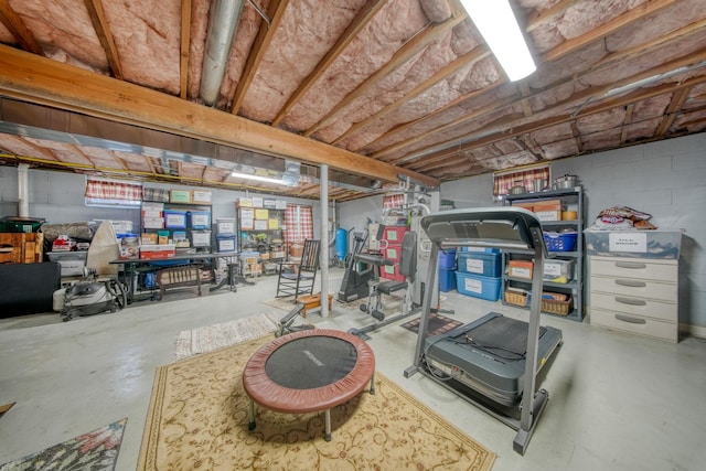 83 Split Rock Dr, Barryville, NY 12719 - exercise room featuring concrete block wall